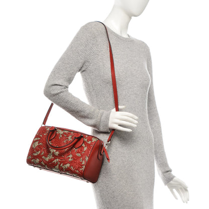 Gucci GG Supreme Monogram Arabesque Small Boston Hibiscus Red 2 of 6