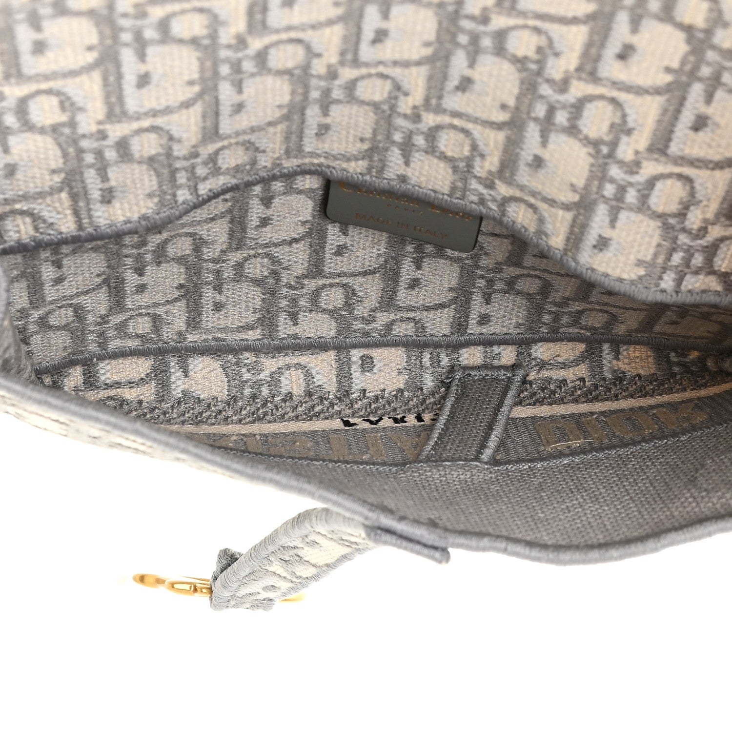 Christian Dior Oblique Slim Saddle Pouch Grey 5 of 13