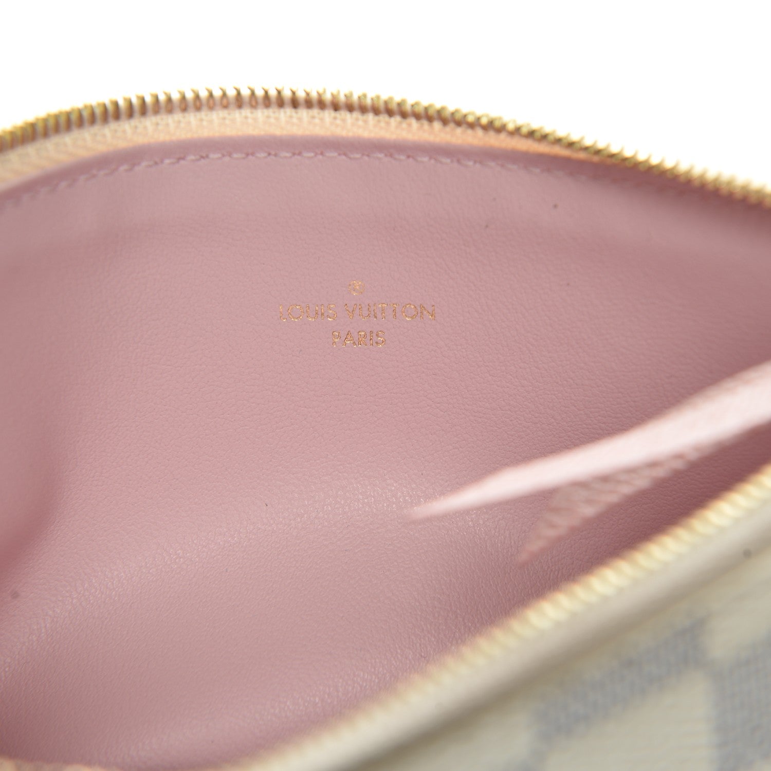 Louis Vuitton Damier Azur Felicie Chain Wallet Zippered Insert Rose Ballerine 6 of 6