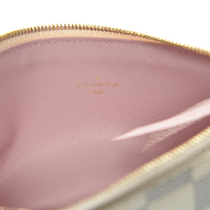 Louis Vuitton Damier Azur Felicie Chain Wallet Zippered Insert Rose Ballerine 6 of 6