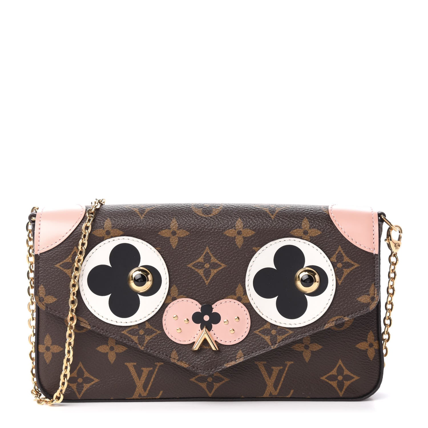 Louis Vuitton Monogram Valentine Dog Pochette Felicie Chain Wallet 1 of 9