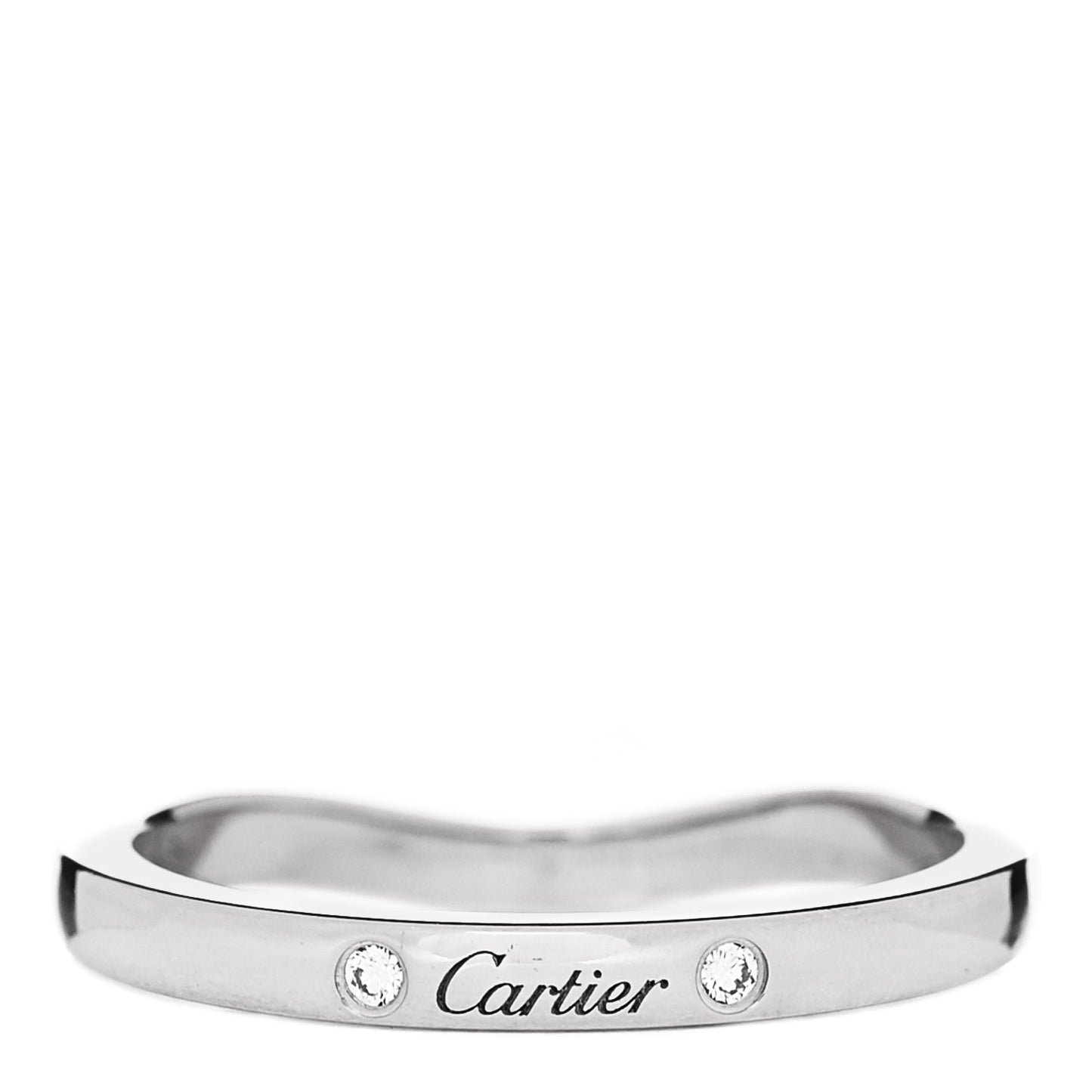 Platinum 3 Diamond Ballerine Wedding Band Ring 49 4.75