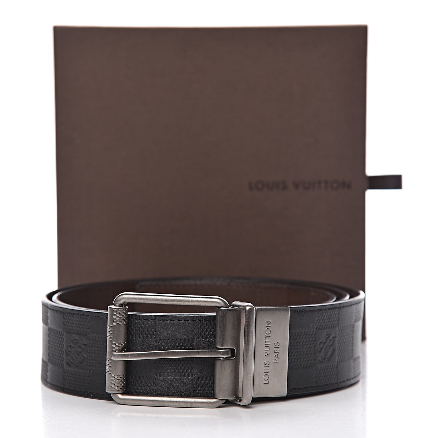 Damier Infini Calfskin 40mm Reversible Belt 100 Moka
