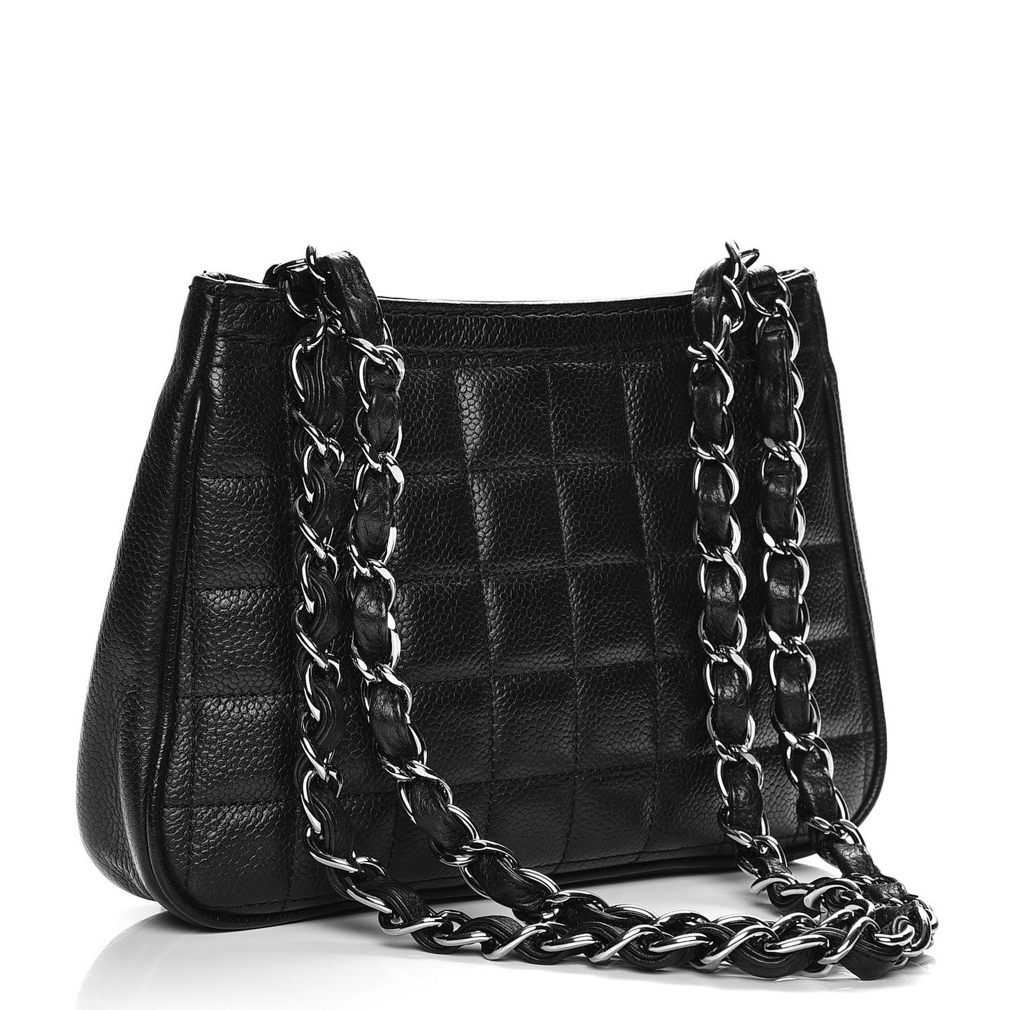 Caviar Square Quilted Shoulder Bag Black