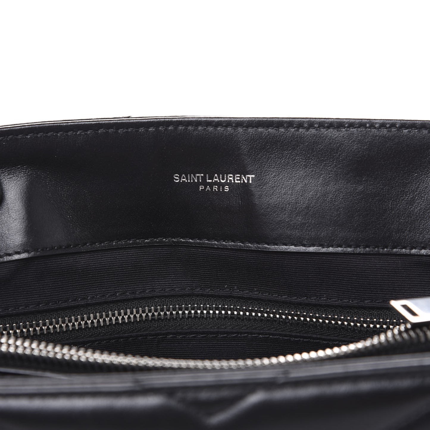 Calfskin Y Quilted Monogram Medium Loulou Satchel Black