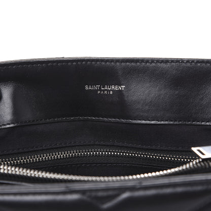 Saint Laurent Calfskin Y Quilted Monogram Medium Loulou Satchel Black 7 of 12