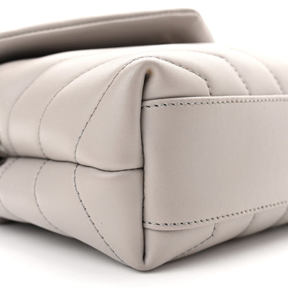 Saint Laurent Calfskin Y Quilted Monogram Toy Loulou Crossbody Bag Ivory 9 of 10