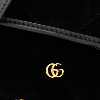 Gucci Velvet Matelasse Double G Studs Small Torchon GG Marmont Shoulder Bag Black 8 of 11