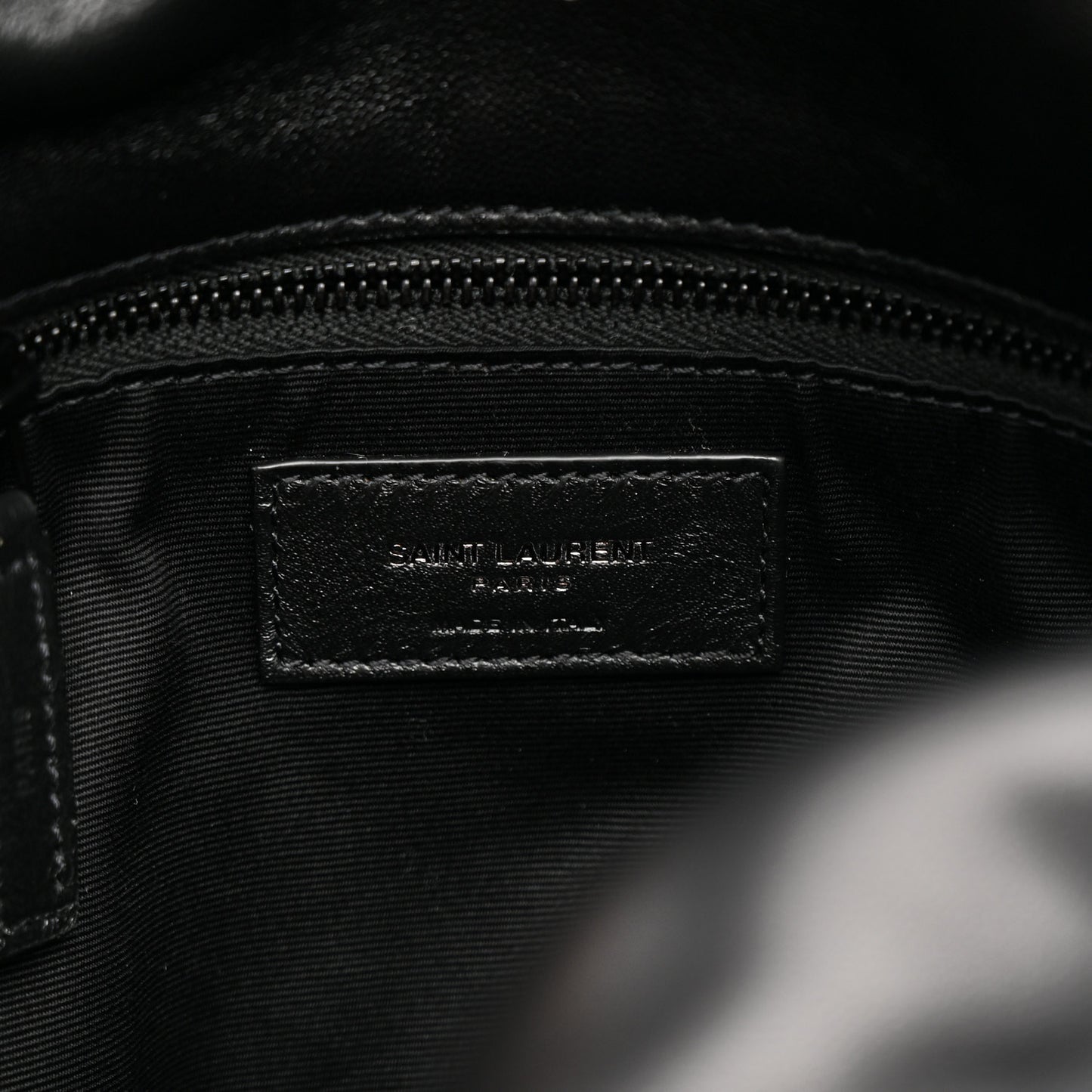 Lambskin Quilted Monogram Monochrome Medium Loulou Puffer Chain Satchel Black