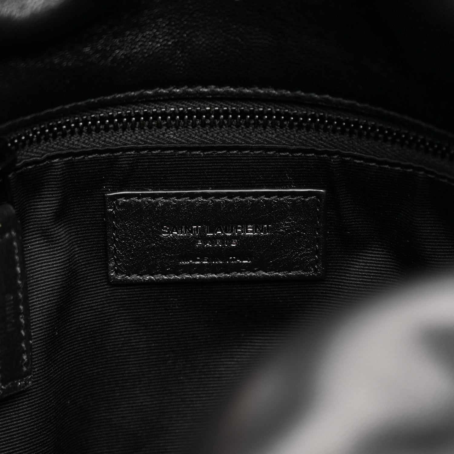 Saint Laurent Lambskin Quilted Monogram Monochrome Medium Loulou Puffer Chain Satchel Black 7 of 11