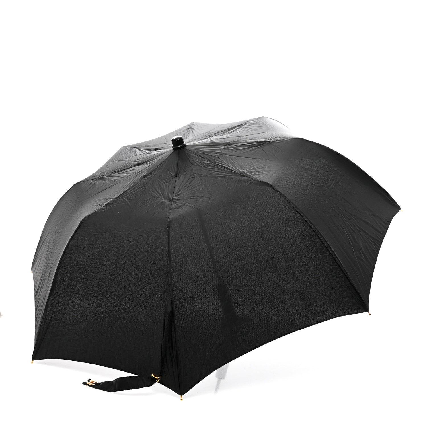 Chanel Nylon Grained Calfskin Umbrella With Case Black 3 of 7