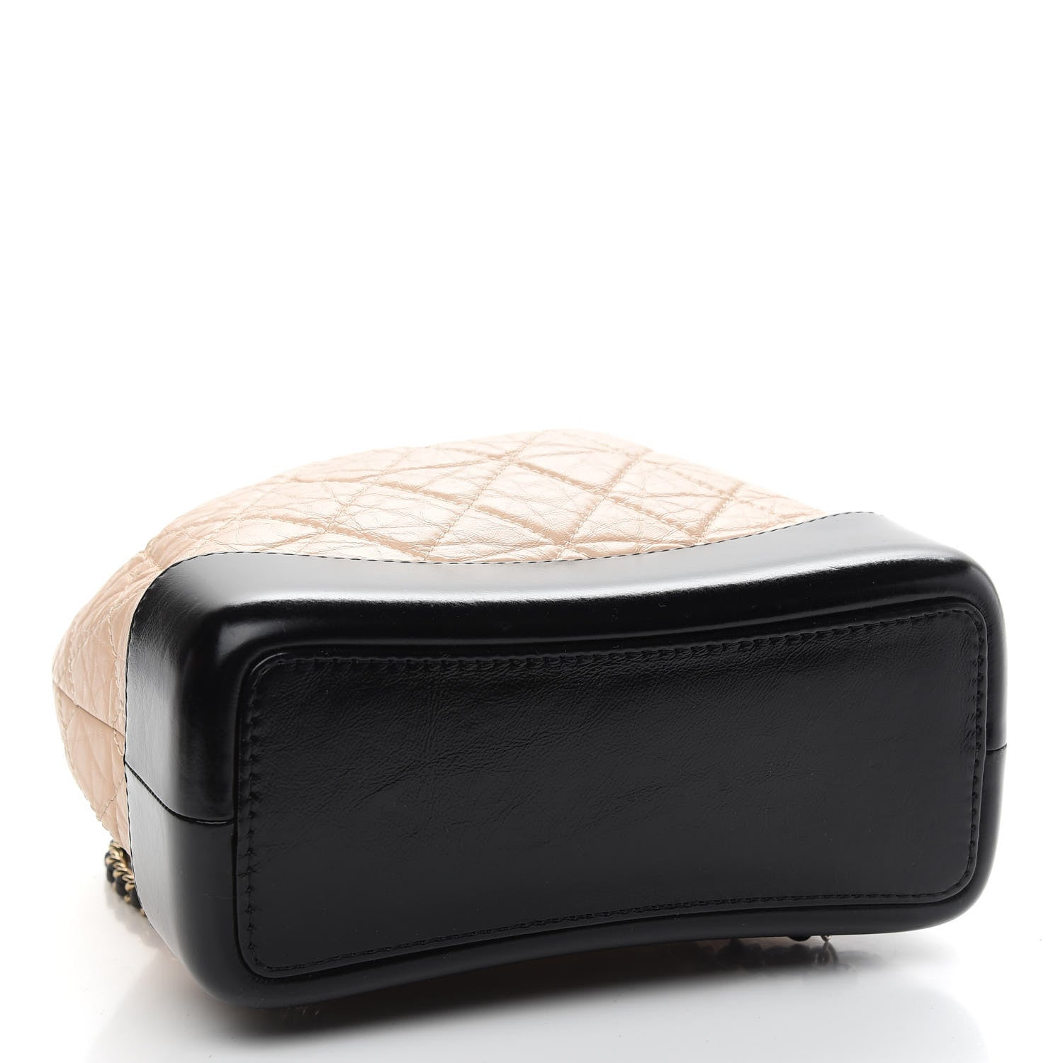 Chanel Aged Calfskin Quilted Small Gabrielle Backpack Beige Black 4 of 10