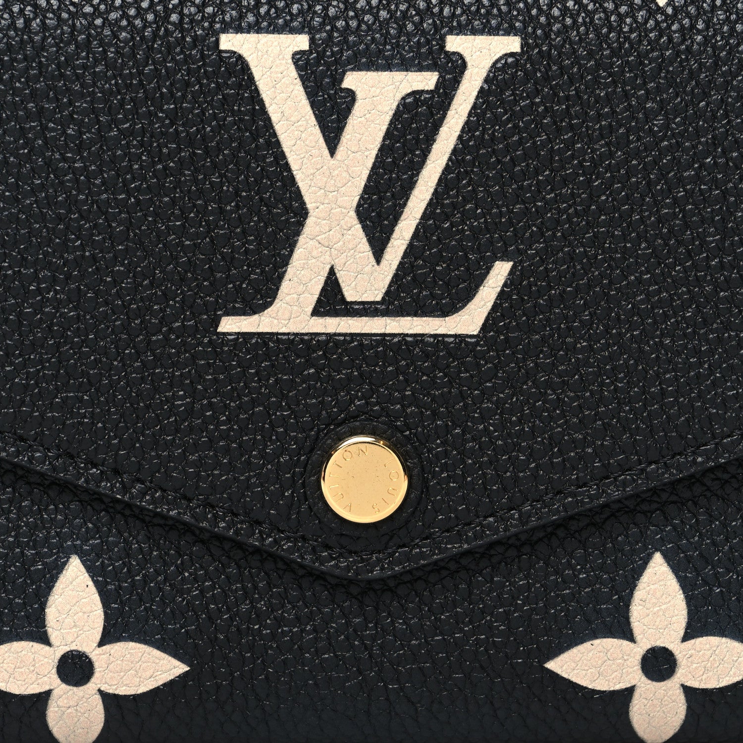 Louis Vuitton Monogram Empreinte Giant Sarah Wallet Black Beige 7 of 8