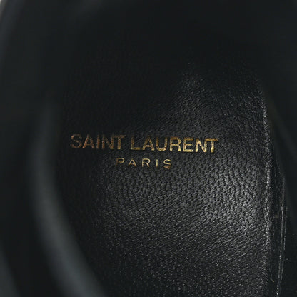 Saint Laurent Smooth Calfskin Studded Womens Lace-Up Combat Boots 38 Black 7 of 9