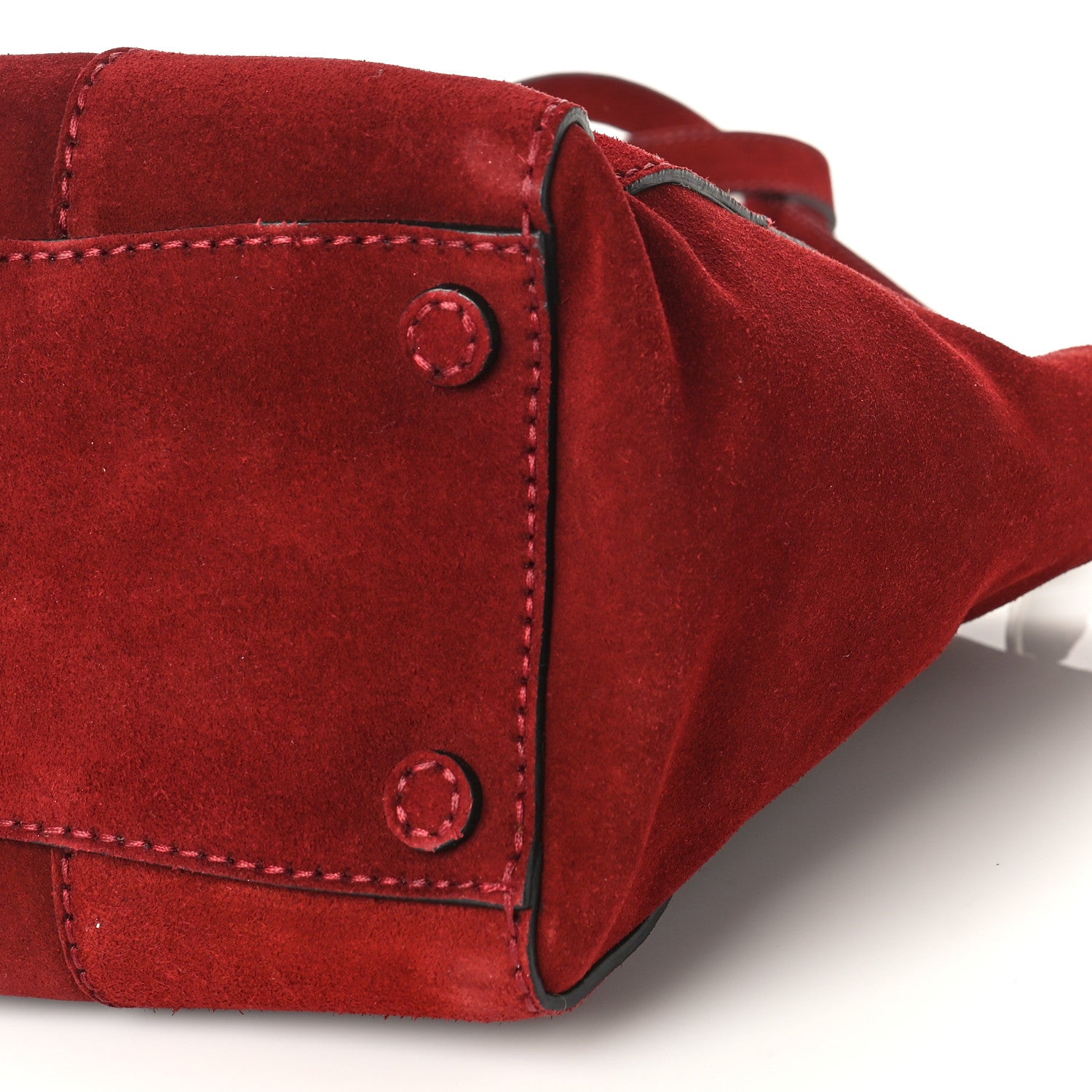 Prada Suede Scamosciato Stitched Small Twin Pocket Tote Porpora 8 of 8