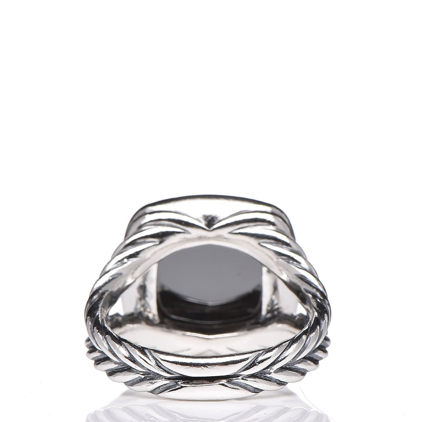 Sterling Silver Diamond Hematite 11mm Albion Ring 52 6