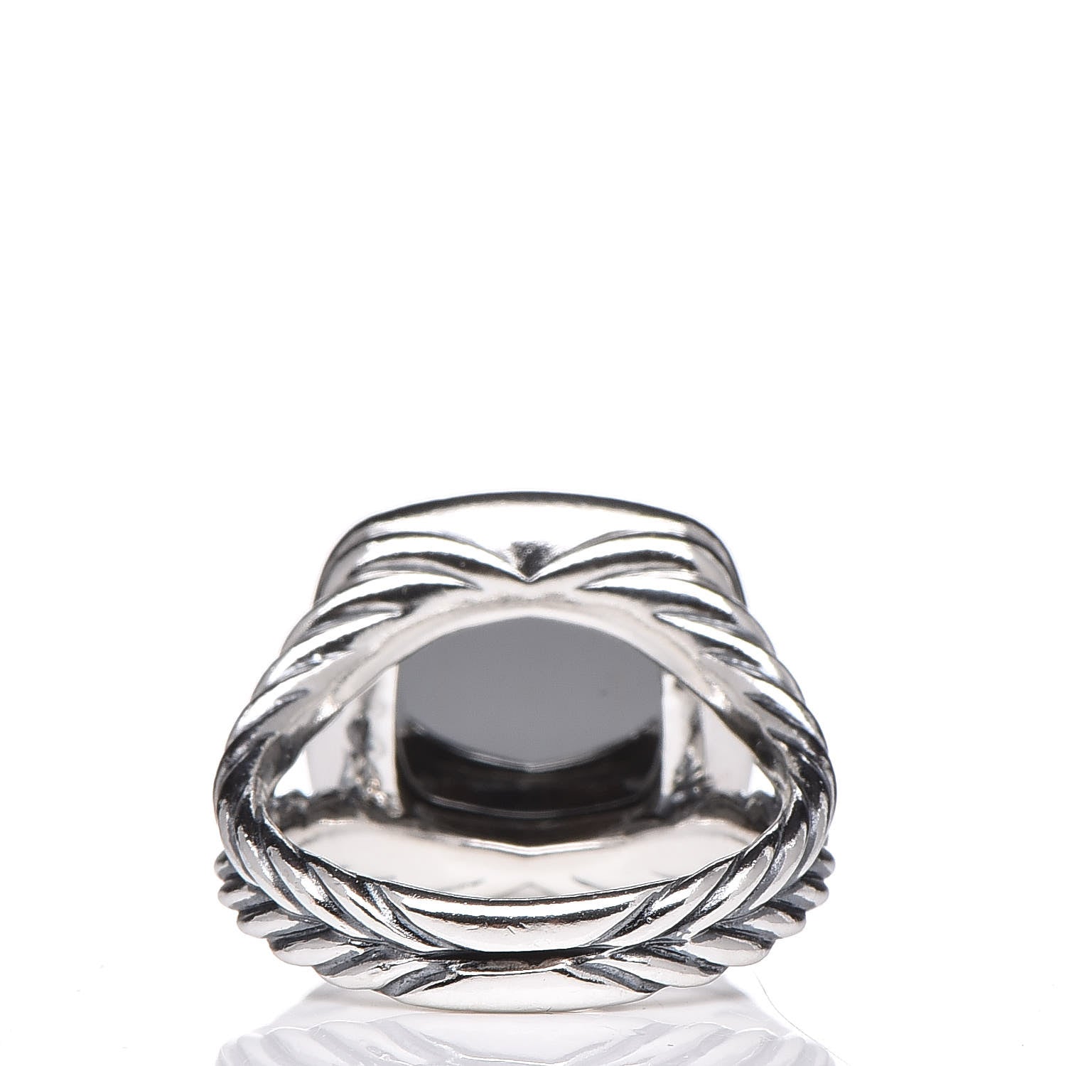 David Yurman Sterling Silver Diamond Hematite 11mm Albion Ring 52 6 4 of 6