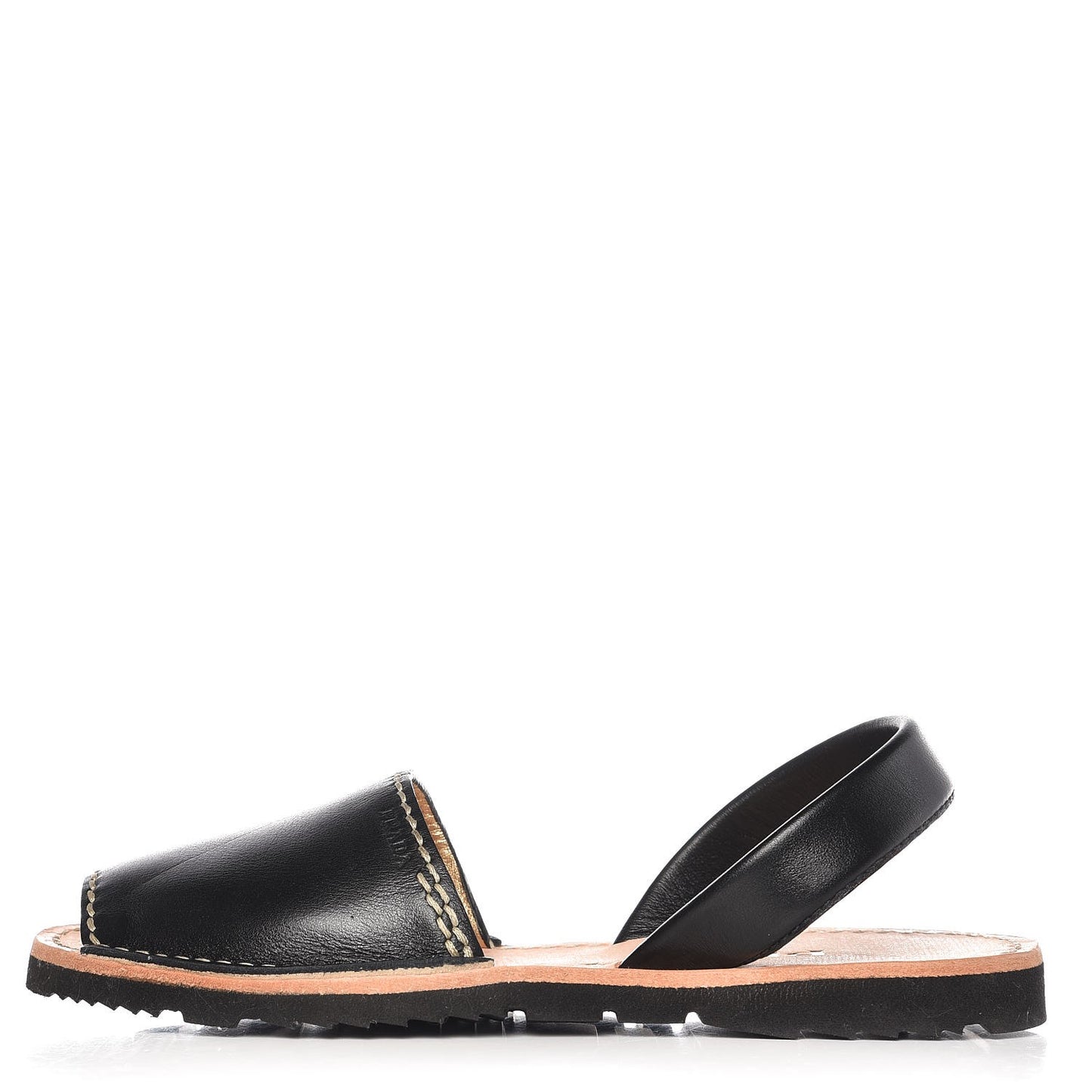 Vitello Slingback Flat Sandals 37 Black