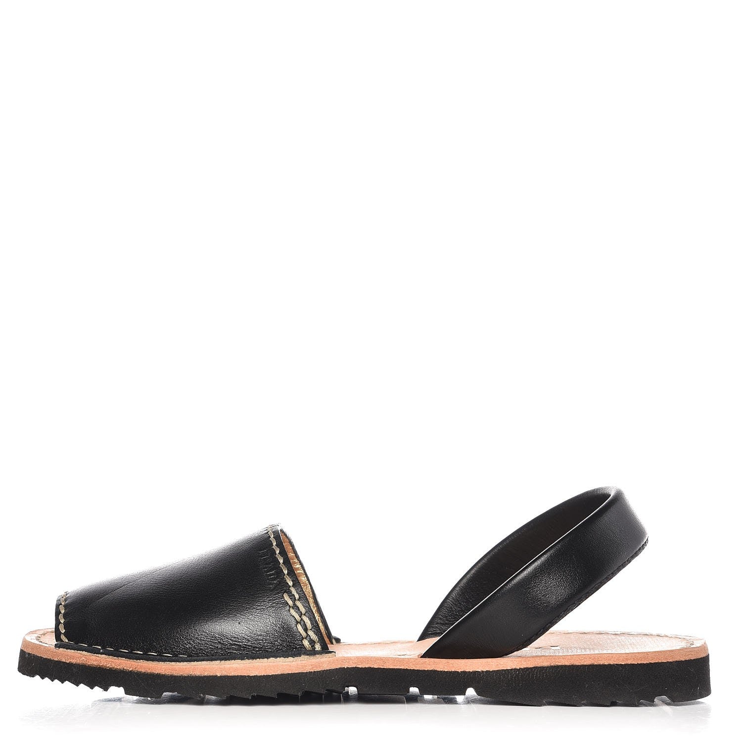 Prada Vitello Slingback Flat Sandals 37 Black 1 of 12