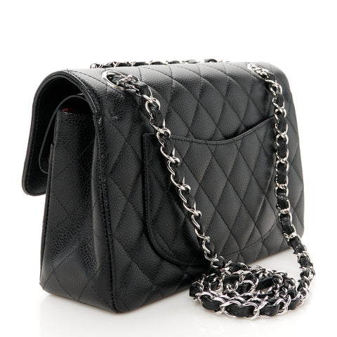 Caviar Quilted Small Double Flap Black