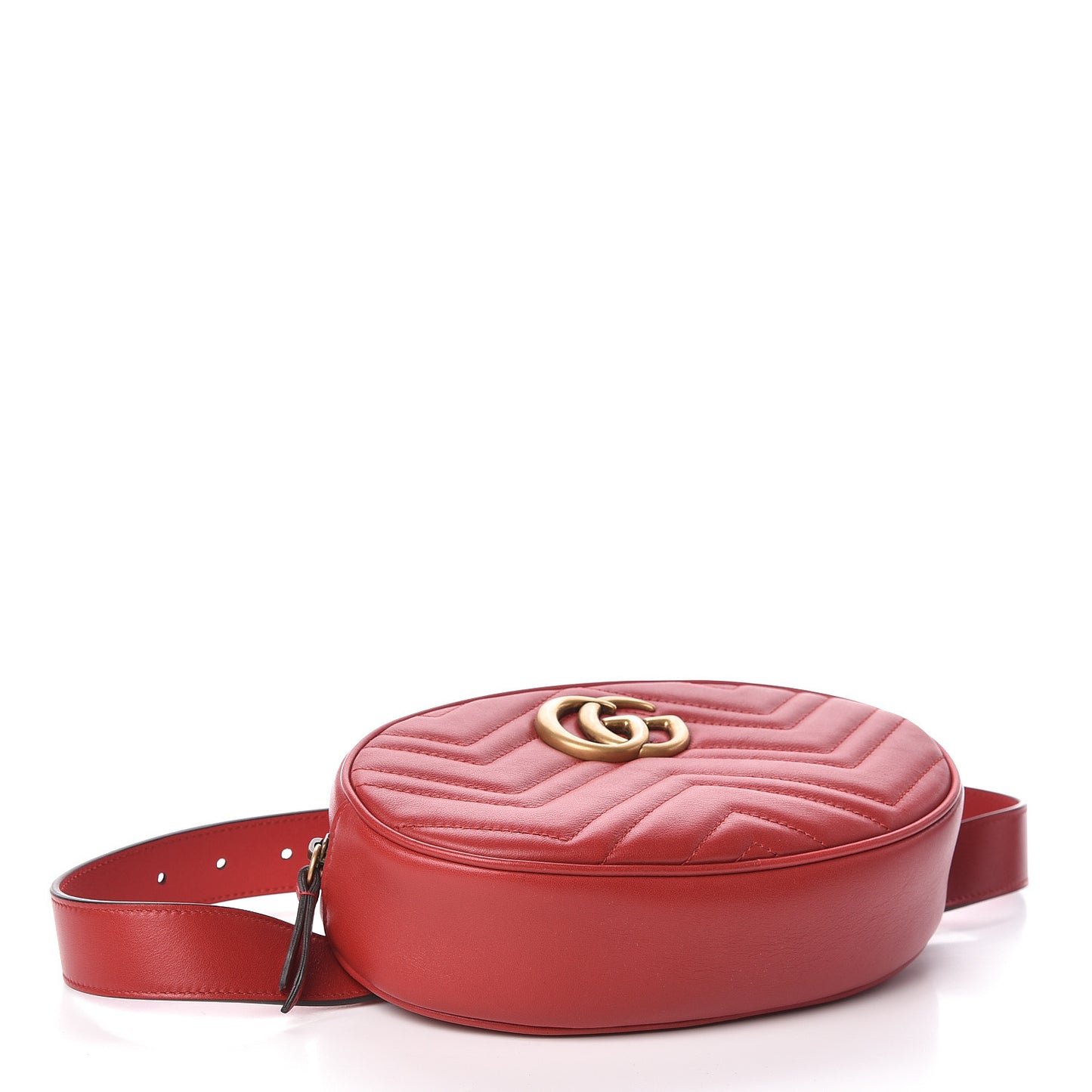 Calfskin Matelasse GG Marmont Belt Bag 85 34 Hibiscus Red