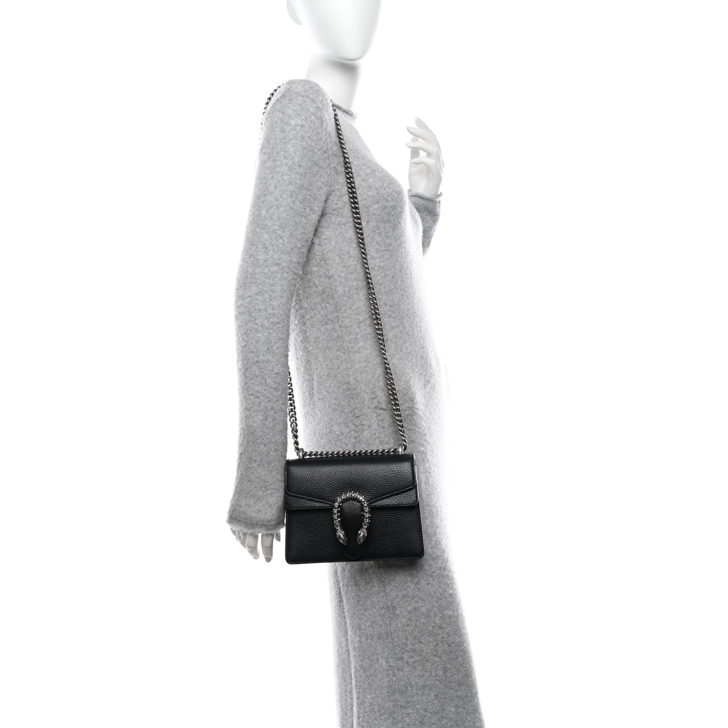 Gucci Calfskin Mini Dionysus Shoulder Bag Black 2 of 12