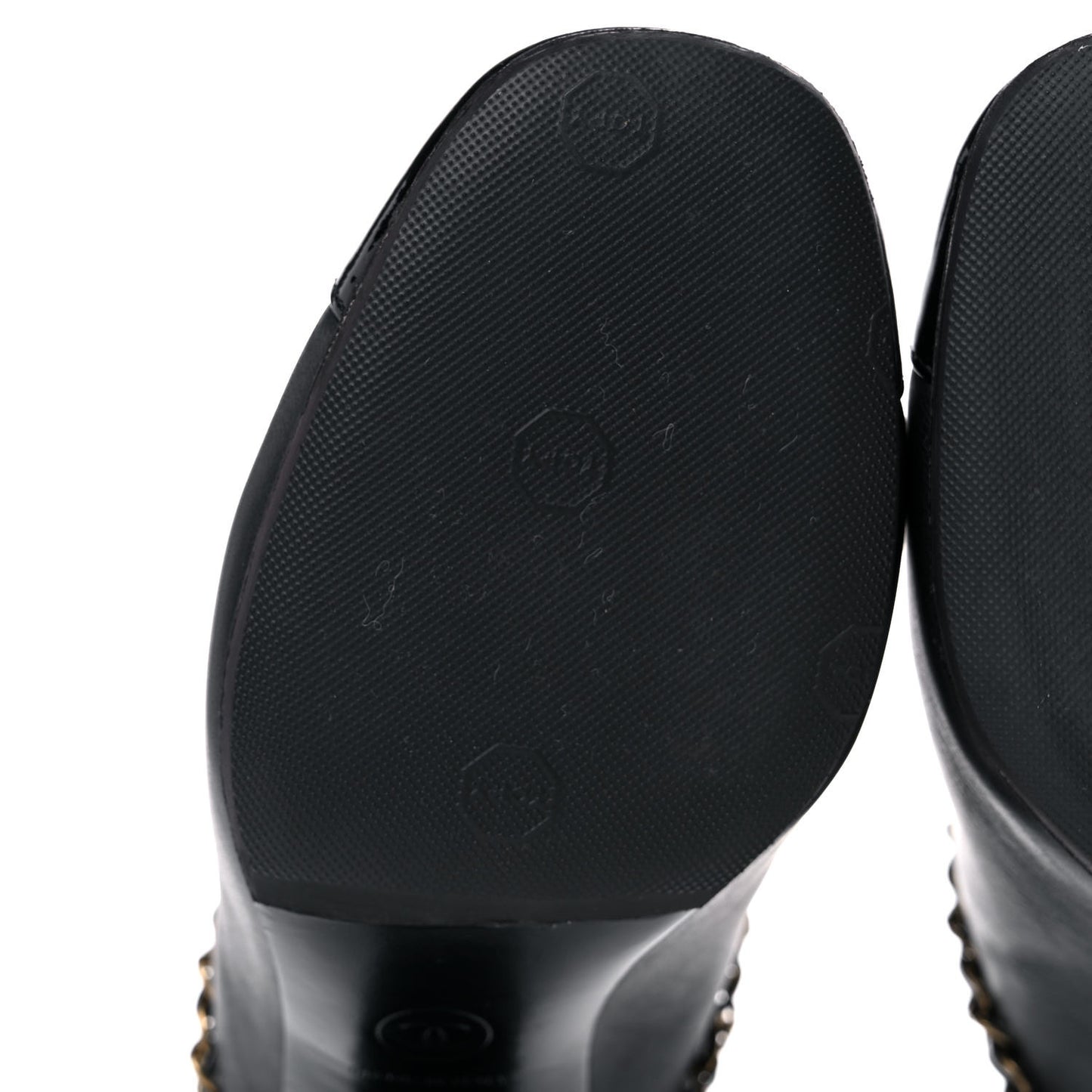 Calfskin Patent Cap Toe Chain Mule 35 Black