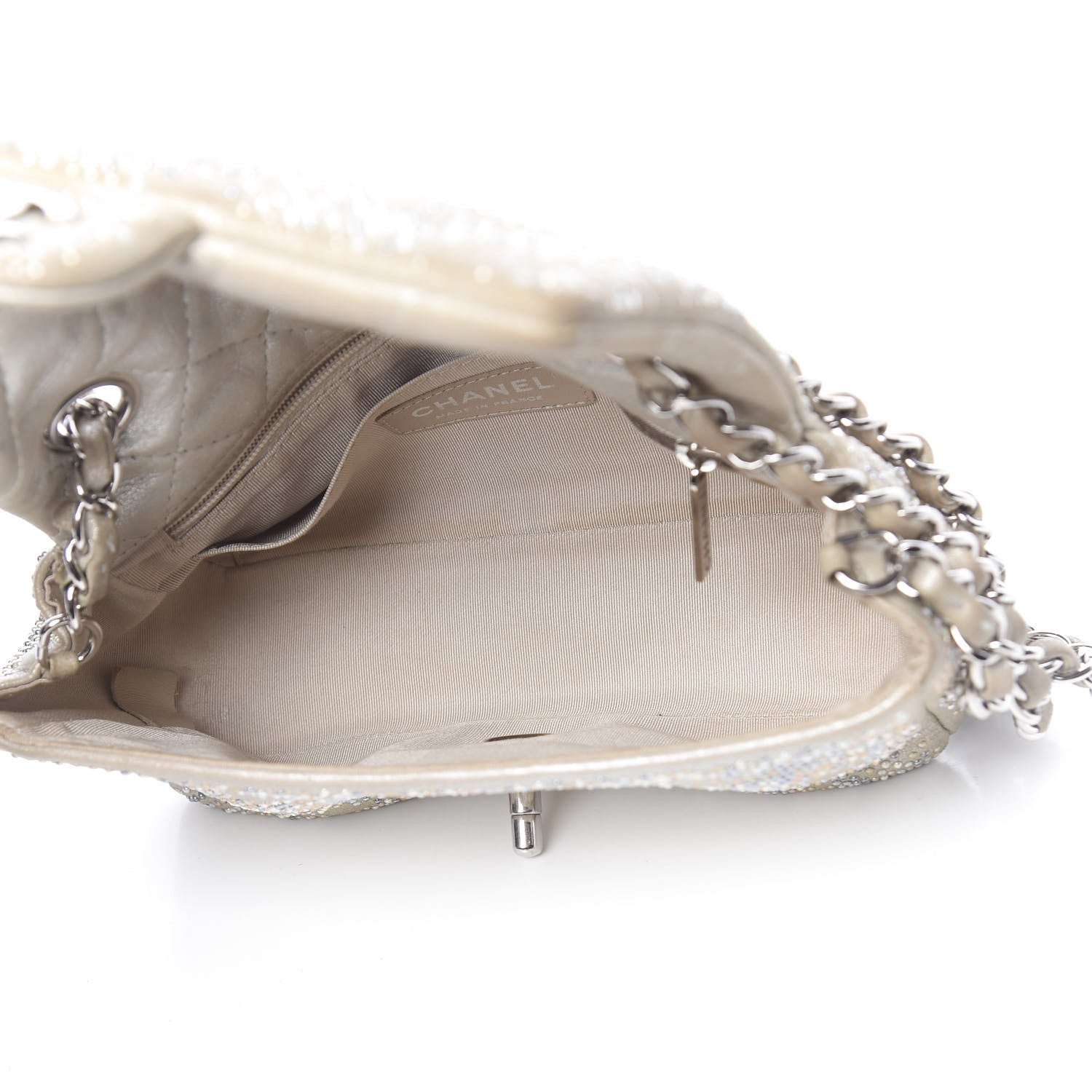 Chanel Iridescent Calfskin Studded Mini Flap Silver 5 of 14