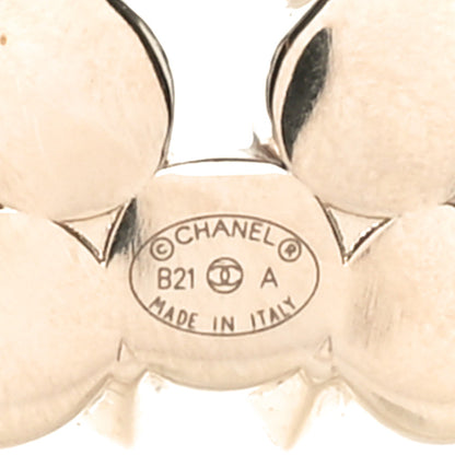Chanel Pearl Crystal CC Brooch White Gold 4 of 5