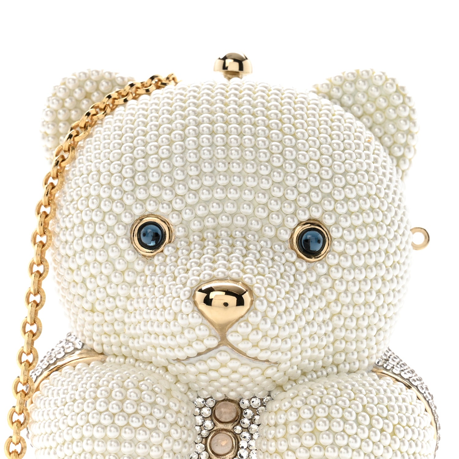 Judith Leiber Pearl Crystal Sweetheart Bear Minaudiere Clutch White 14 of 23