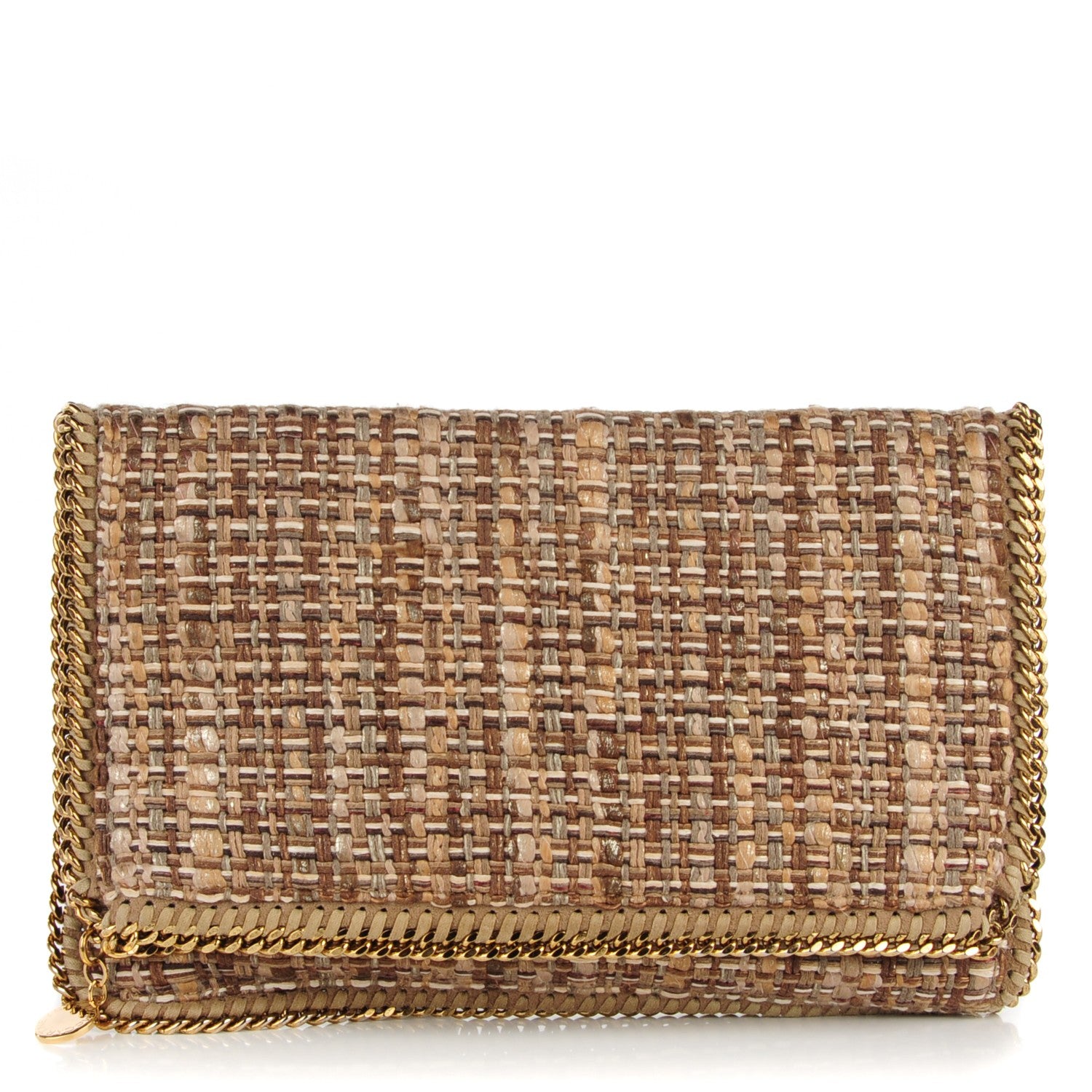 Stella McCartney Woven Boucle Fold Over Falabella Clutch White Sand 1 of 8
