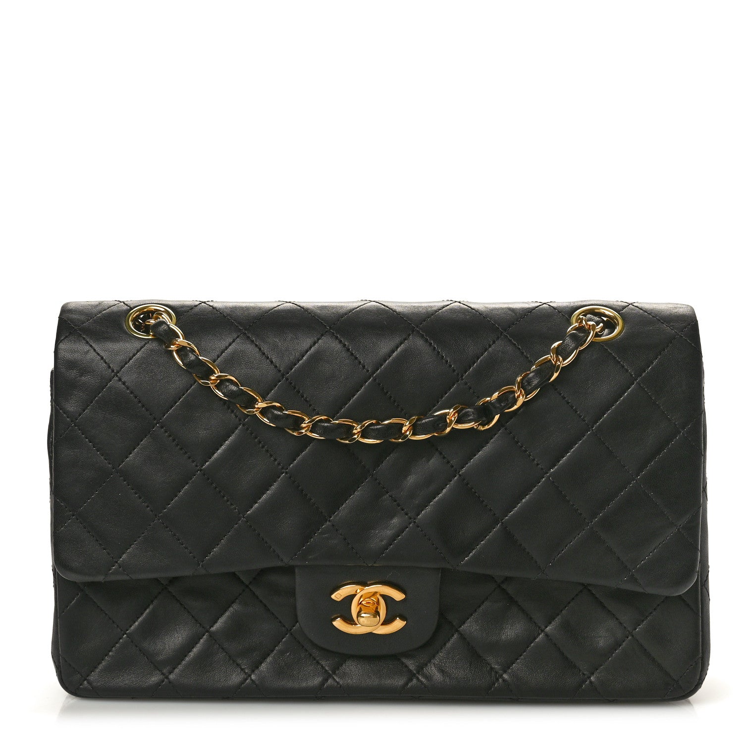Chanel Lambskin Quilted Medium Double Flap Black 1 of 11