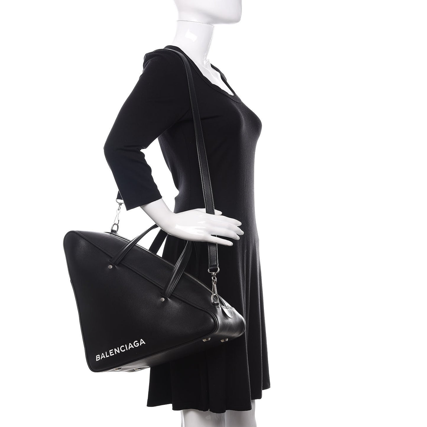 Calfskin M Triangle Duffle Black