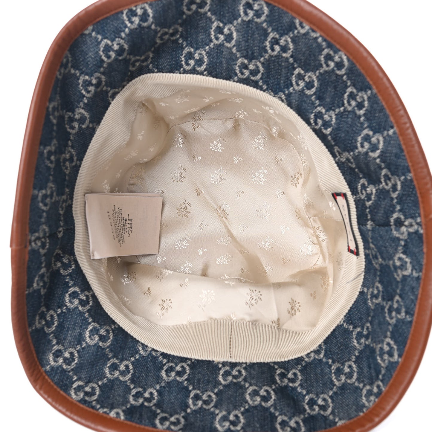 Washed Jacquard Denim Nappa GG Monogram Oscar Bucket Hat L Denim Cuir