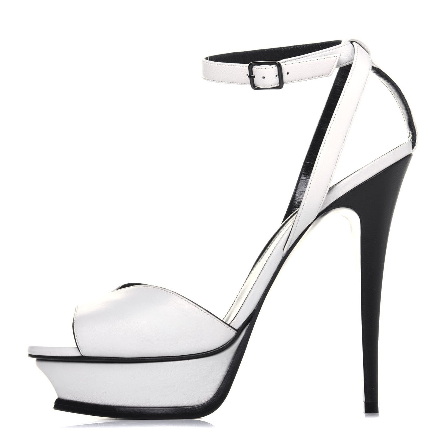 Calfskin Tribute 105 Open Toe Platform Sandals 41 White