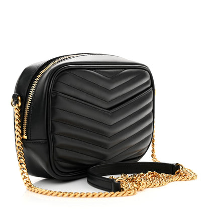Saint Laurent Calfskin Matelasse Monogram Mini Lou Camera Bag Black 3 of 12