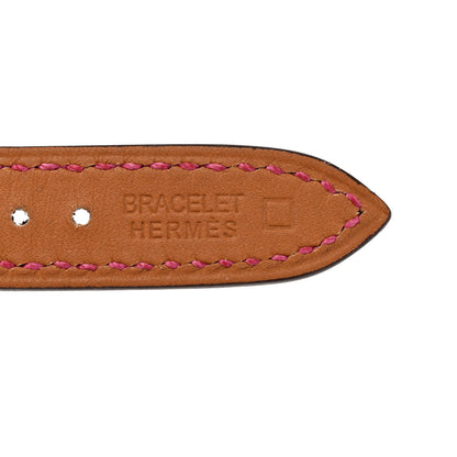 Hermes Stainless Steel Alligator 20mm Kelly Cadena Quartz Watch Framboise 4 of 6