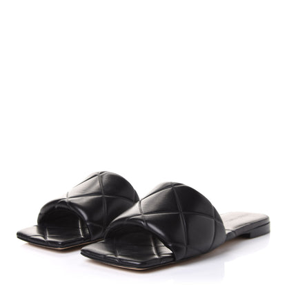Bottega Veneta Nappa Quilted Rubber Lido Flat Sandals 41 Black 3 of 9
