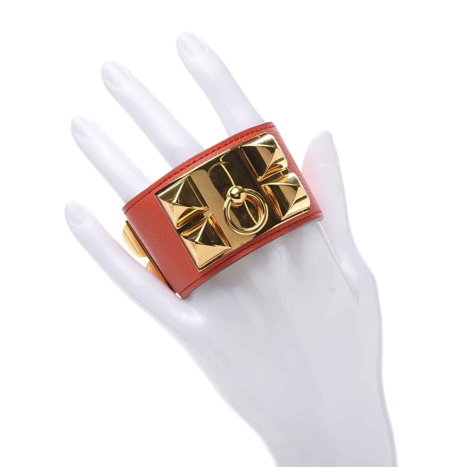 Hermes Epsom Collier de Chien CDC Bracelet S Orange Poppy 2 of 8