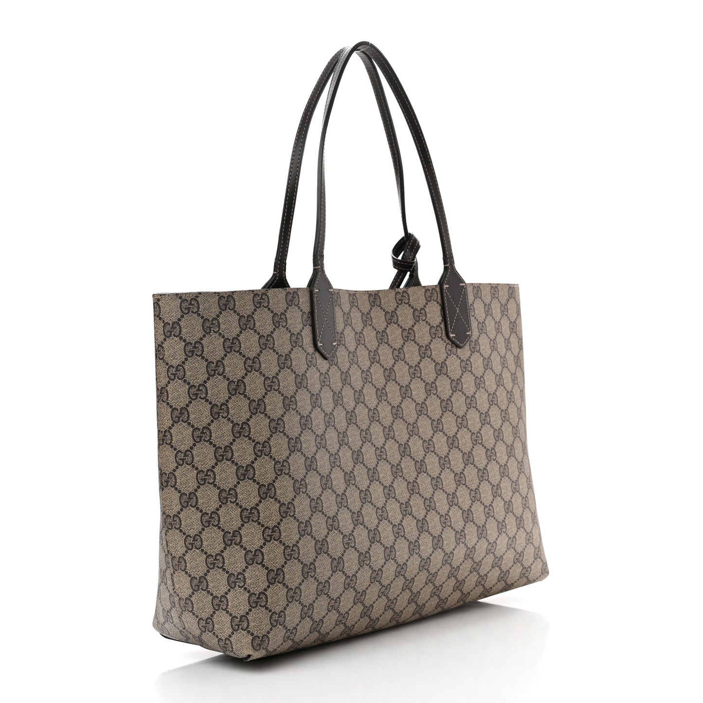 Calfskin GG Supreme Monogram Medium Reversible Tote Dark Brown