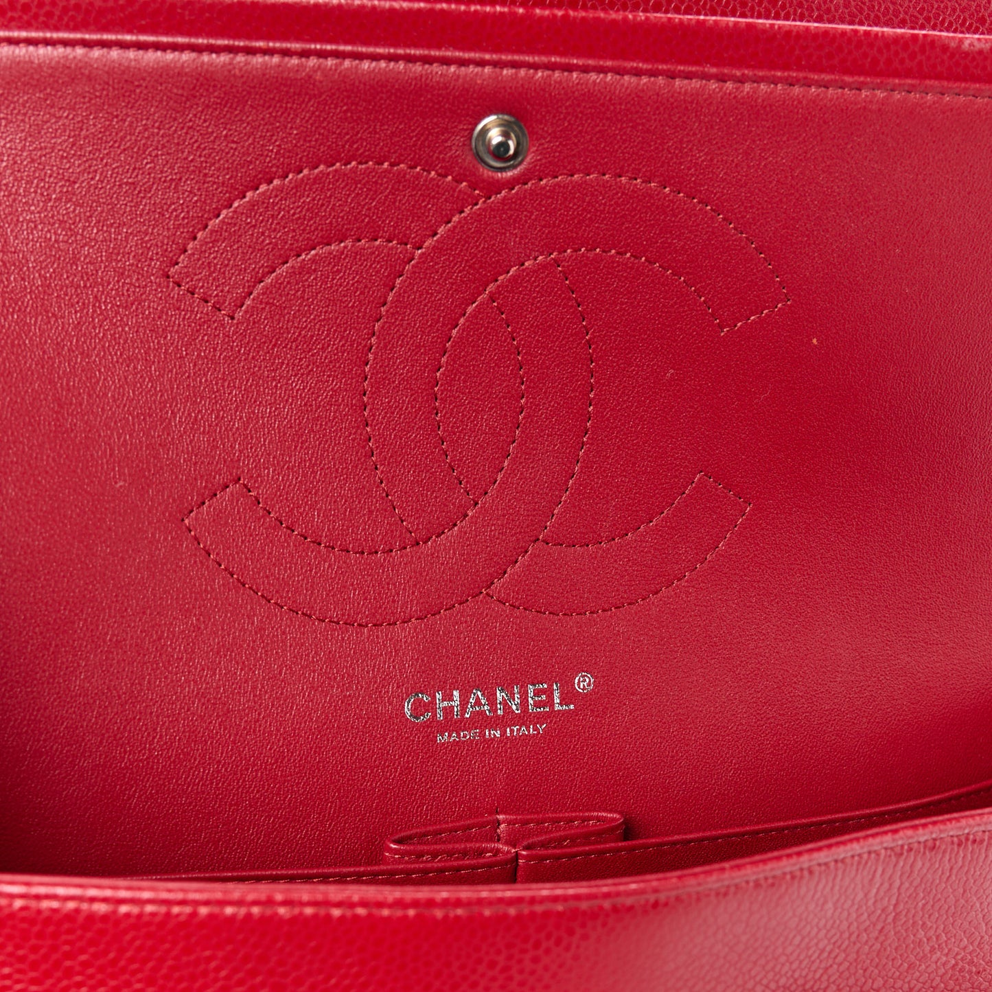 Caviar Quilted Jumbo Double Flap Red