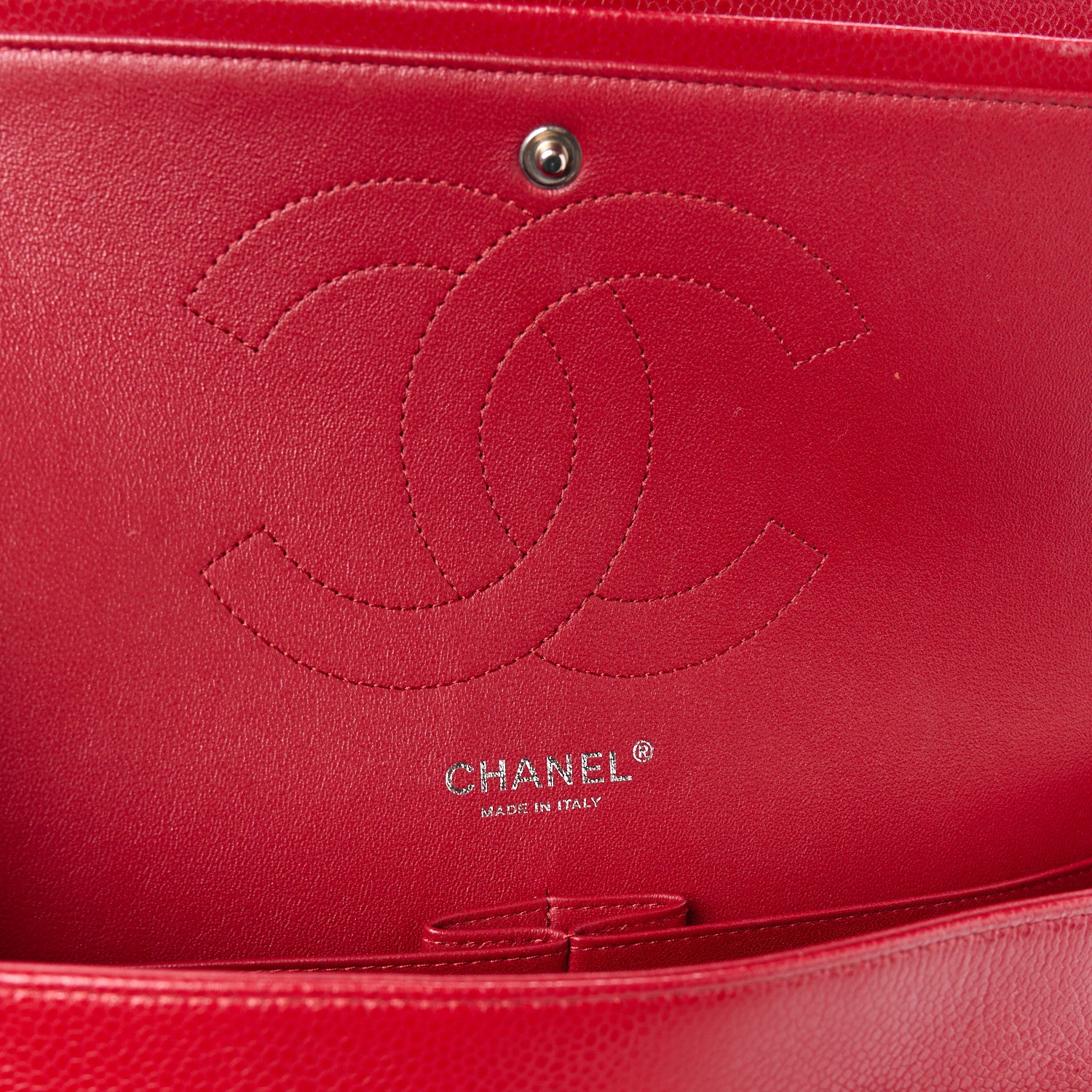 Chanel Caviar Quilted Jumbo Double Flap Red 6 of 15
