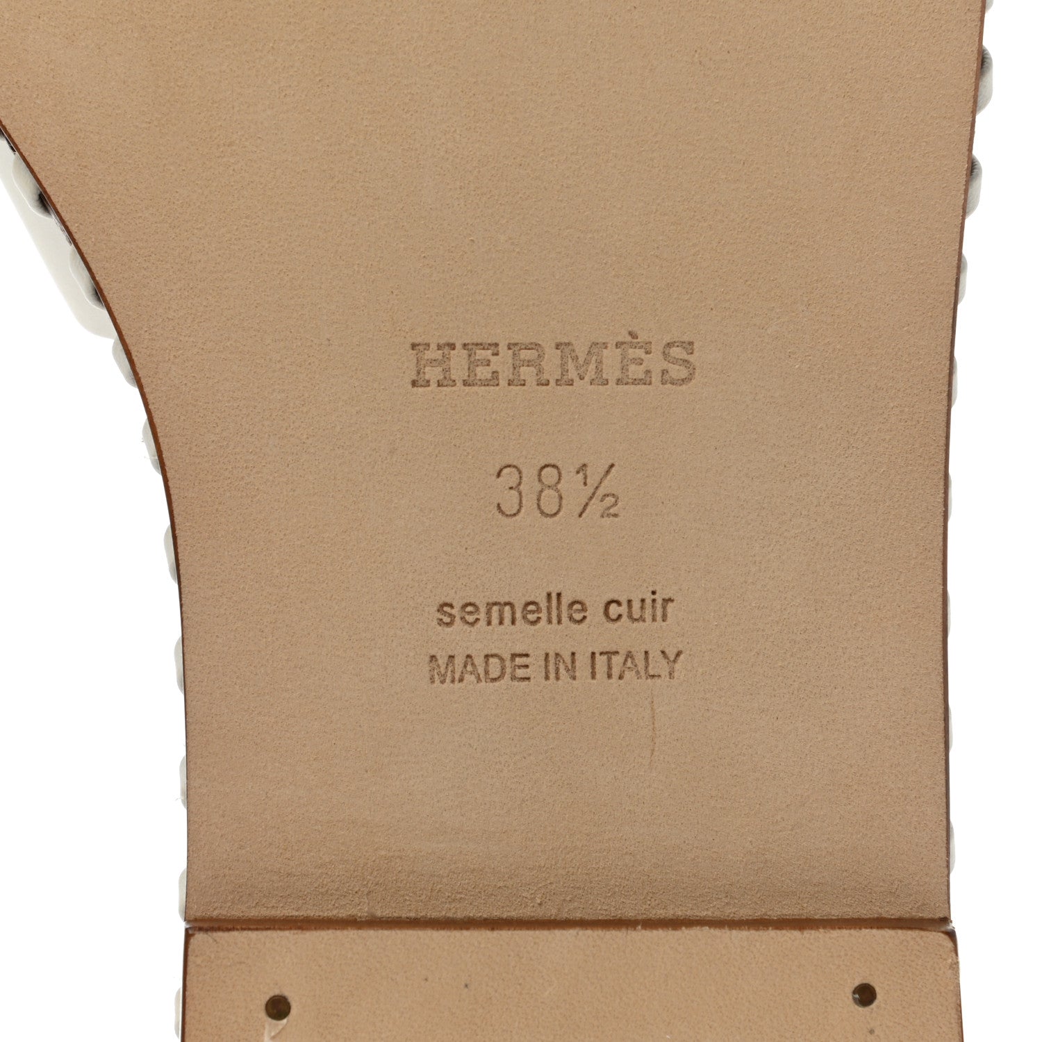 Hermes Calfskin Braided Oran Sandals 38.5 White 6 of 7
