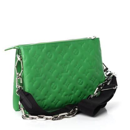 Louis Vuitton Lambskin Embossed Monogram Coussin PM LV Motion Green 3 of 9
