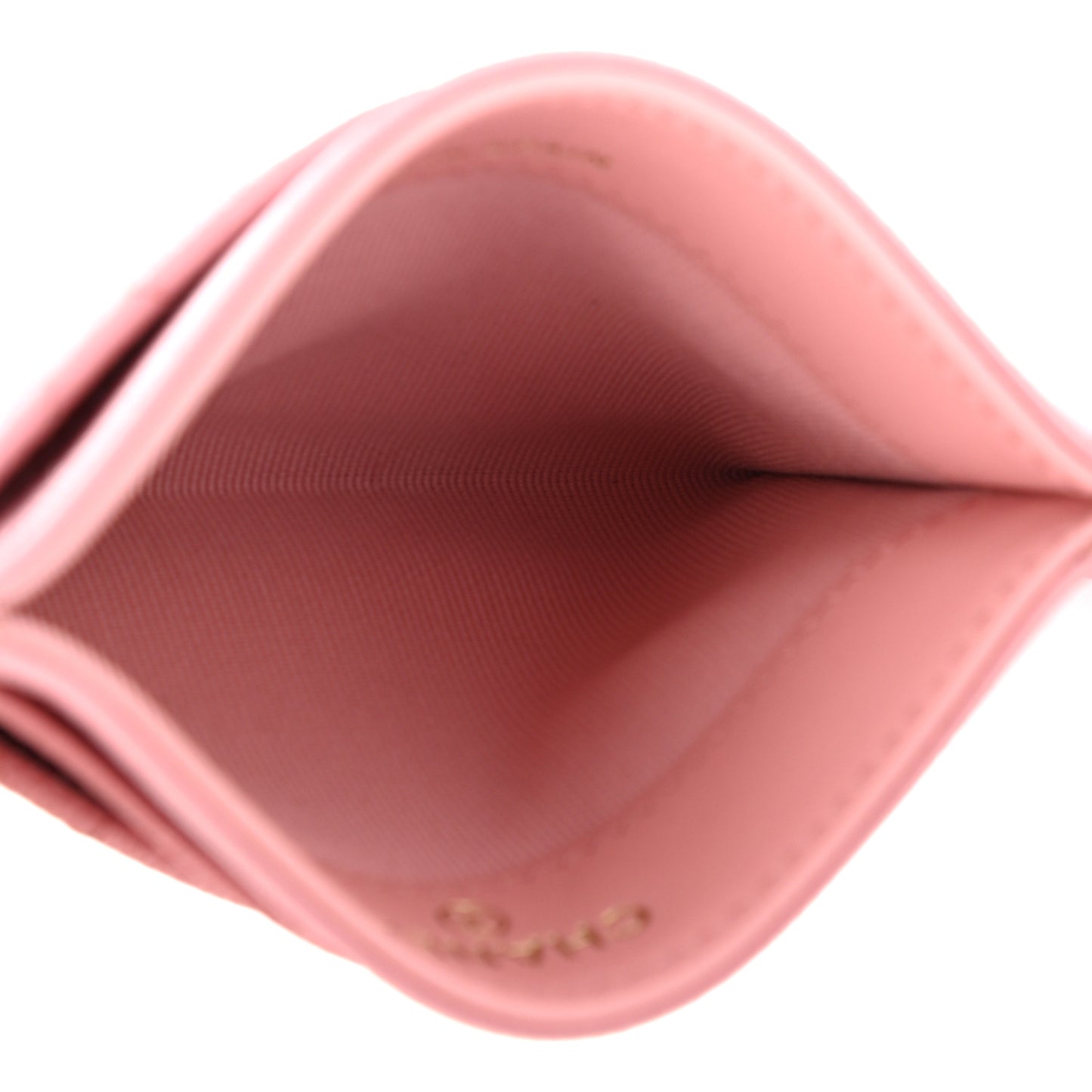 Caviar Quilted Card Holder Pink