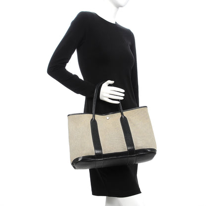 Hermes Buffle Skipper Toile Garden Party 36 MM Tote Black 2 of 12