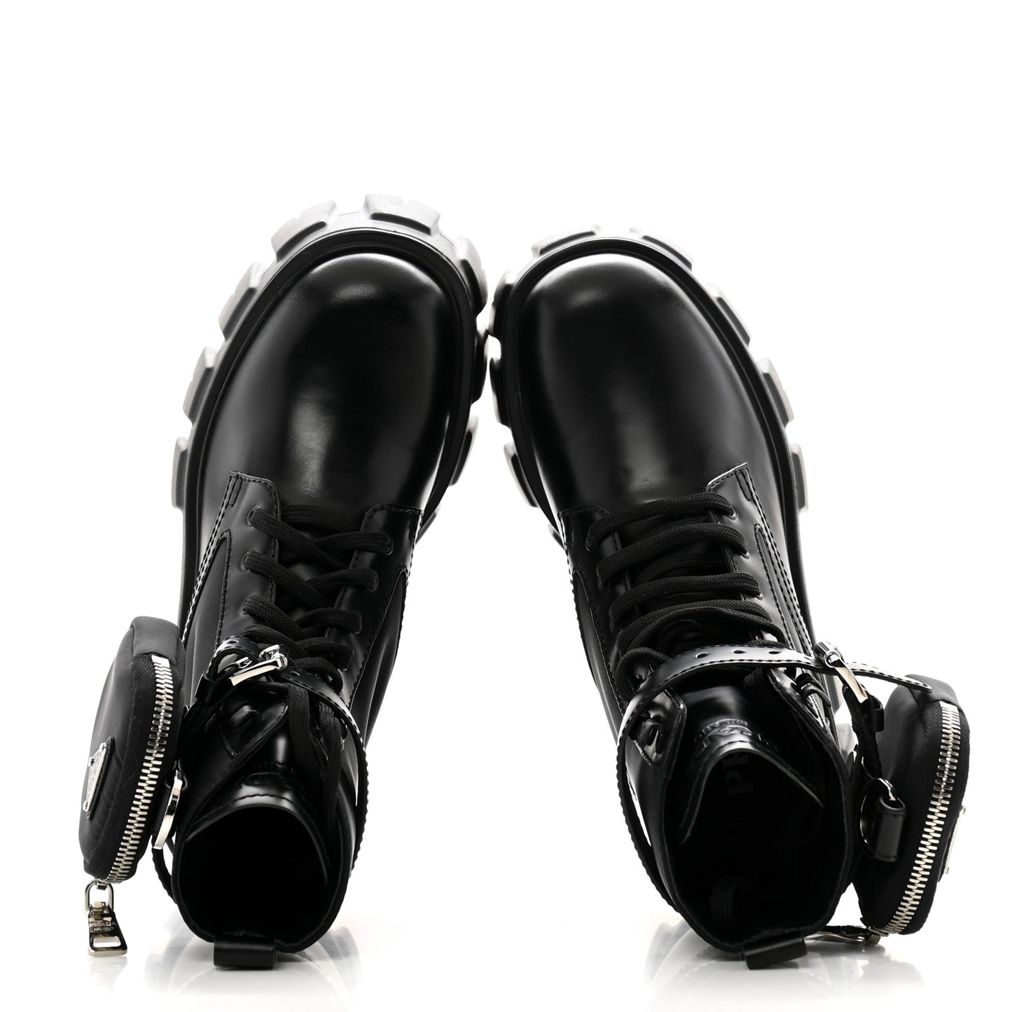 Spazzolato Rois Nylon Metal Triangle Logo Monolith Pouch Pocket 55mm Boots 36 Black