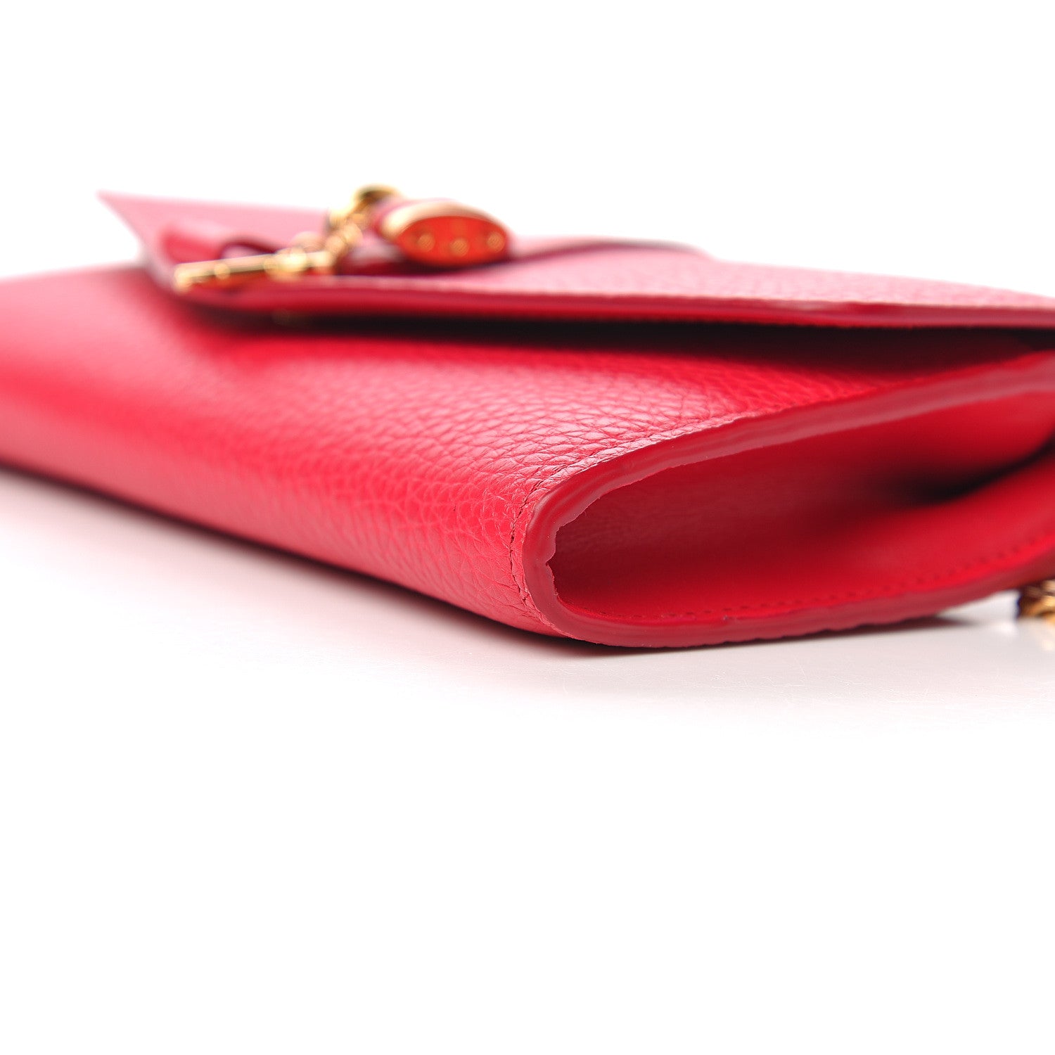Chloe Shiny Grained Calfskin Aby Wallet on Chain Crimson Pink 6 of 8