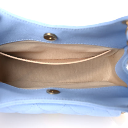 Chanel Caviar Quilted Small Wavy CC Hobo Light Blue 5 of 8