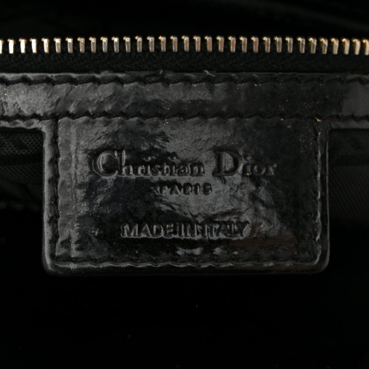 Patent Cannage Large Lady Dior Black